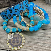 Blue Panther Luxe Designer Charm Bracelet Stack